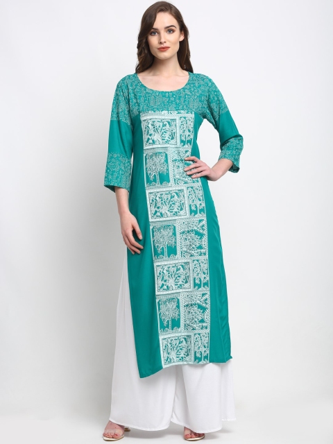 

Friskers Women Green Ethnic Motifs Printed Kurta
