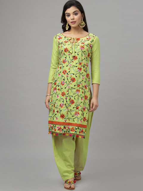 

Satrani Green Pure Cotton Unstitched Dress Material