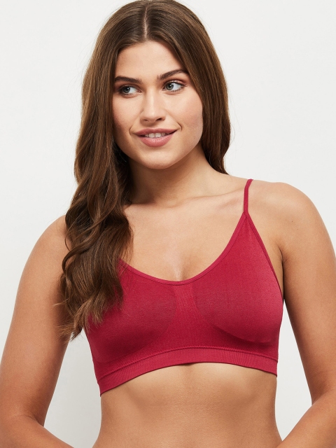 

max Women Burgundy Solid Non-Wired Non Padded Workout Bra SP21SMPD02BURGUNDY