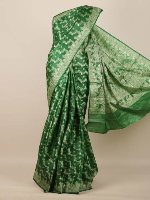 

Pothys Green Woven Design Tussar Saree