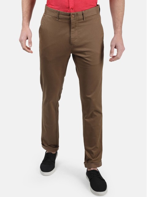 

Monte Carlo Men Brown Regular Fit Solid Regular Trousers