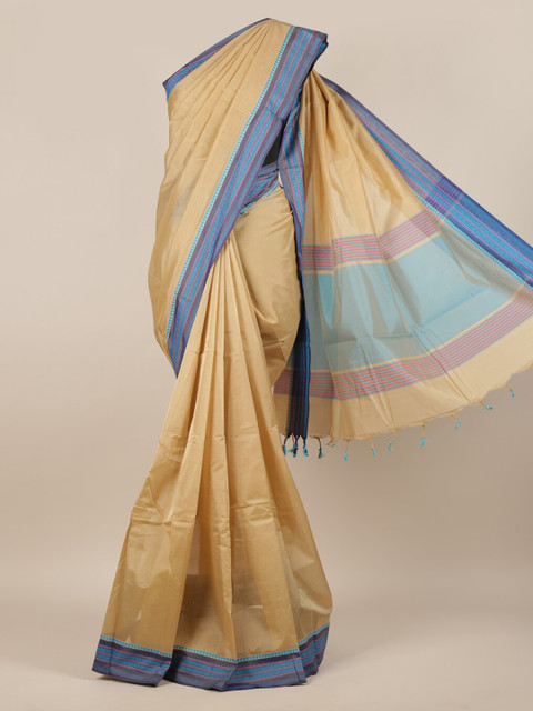 

Pothys Cream-Coloured Solid Silk Cotton Saree