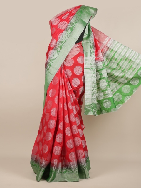 

Pothys Red Woven Design Jute Silk Saree