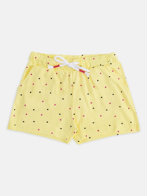 

Pantaloons Junior Girls Yellow Printed Regular Fit Shorts