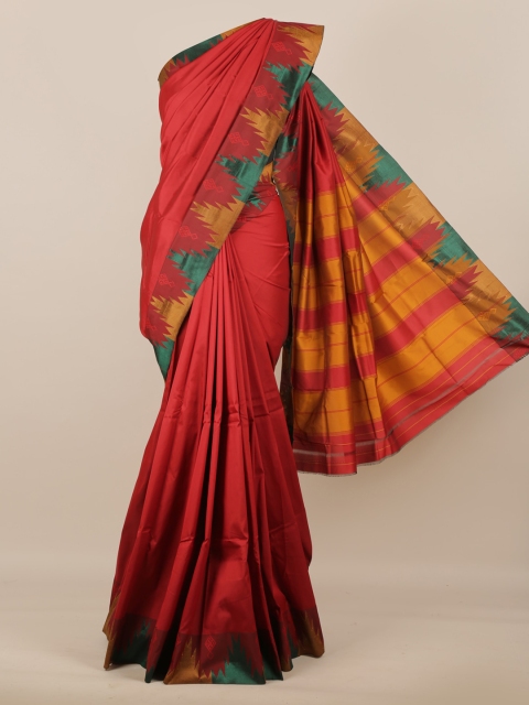 

Pothys Red Solid Art Silk Saree
