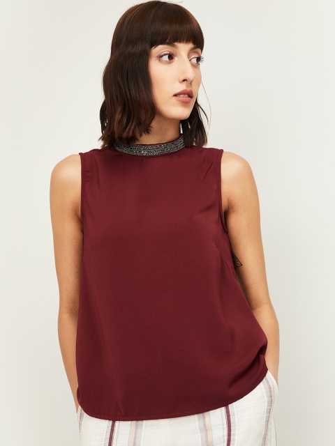 CODE by Lifestyle Burgundy Regular Top
