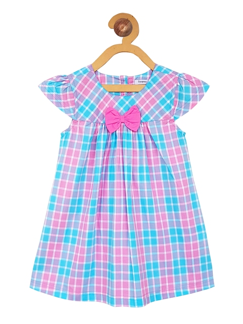 Campana Girls Blue Checked A-Line Dress