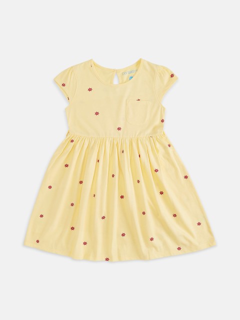 

Pantaloons Junior Girls Yellow Embellished Fit and Flare Dress