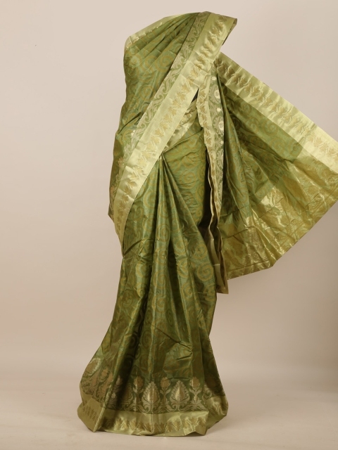 

Pothys Green Pure Silk Woven Design Tussar Saree