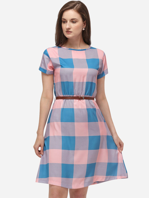 

Yuvraah Women Multicoloured Striped A-Line Dress, Multi
