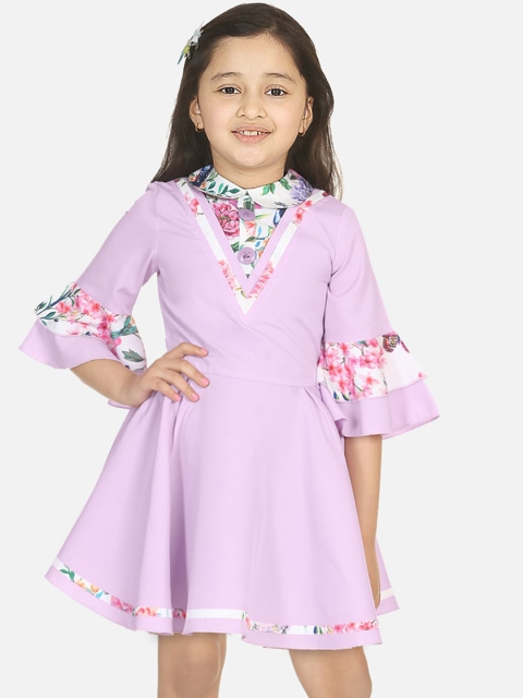 

Naughty Ninos Girls Purple Solid Fit and Flare Dress
