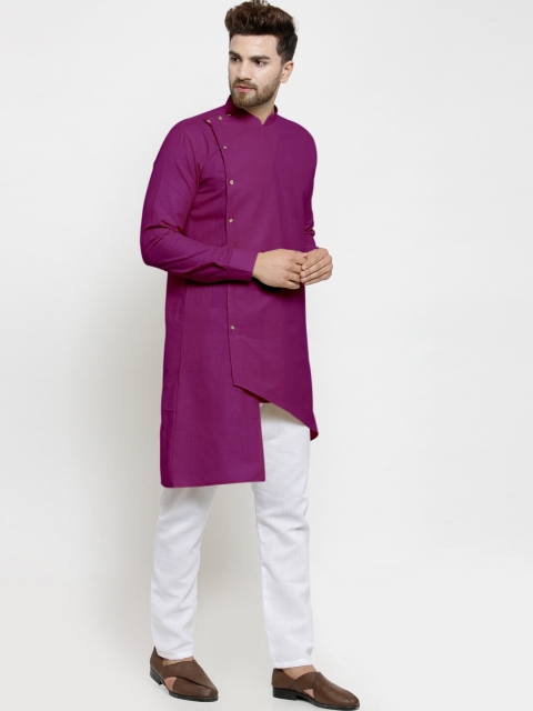 

TREEMODA Men Purple Solid Kurta with Pyjamas