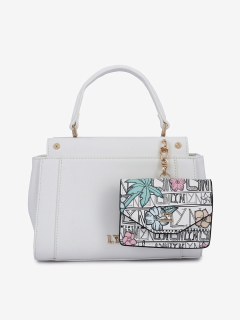 

LYN White Solid Handheld Bag with Pouch