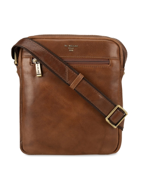 

Da Milano Men Brown Solid Messenger Bag