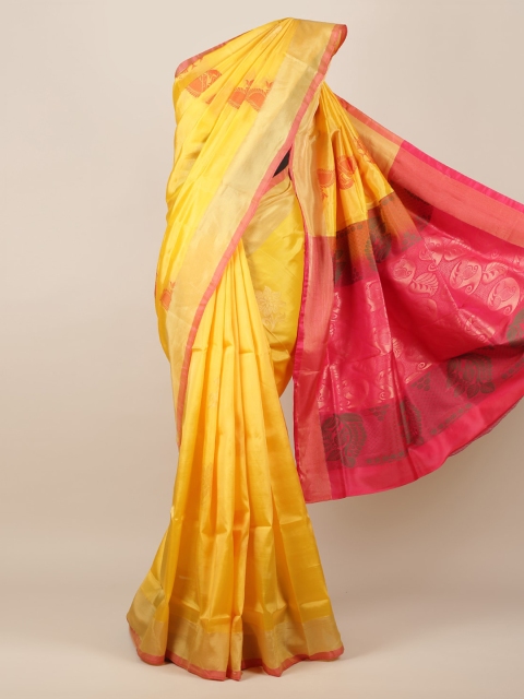 

Pothys Yellow Woven Design Art Silk Saree