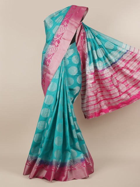 

Pothys Green Woven Design Jute Silk Saree
