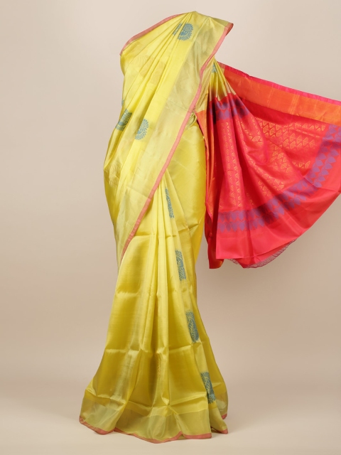 

Pothys Yellow Woven Design Art Silk Saree