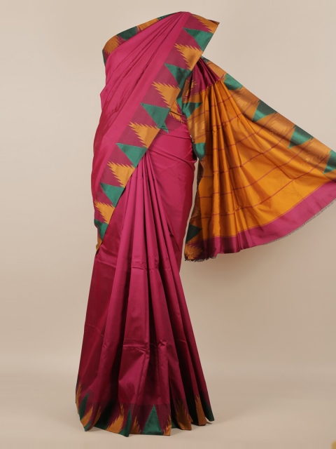 

Pothys Magenta Solid Art Silk Saree