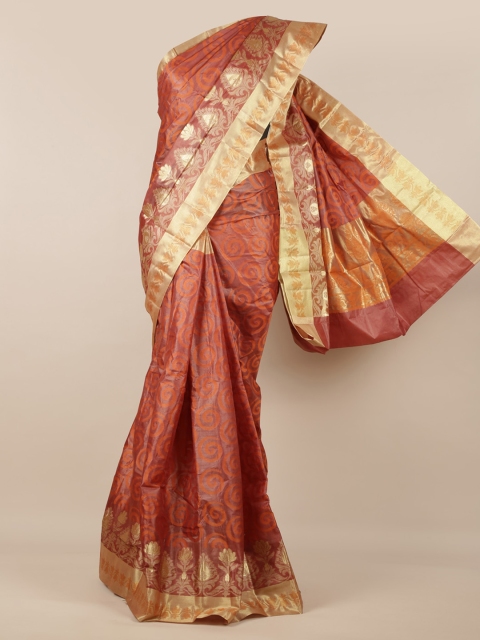 

Pothys Brown Pure Silk Woven Design Tussar Saree
