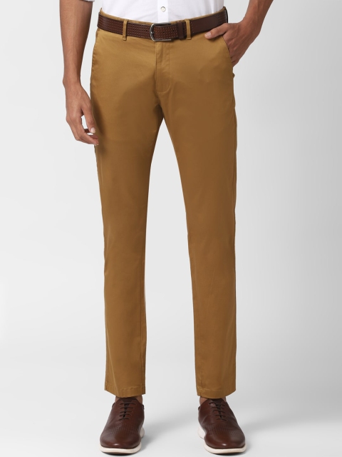 

Peter England Casuals Men Khaki Slim Fit Solid Formal Trousers
