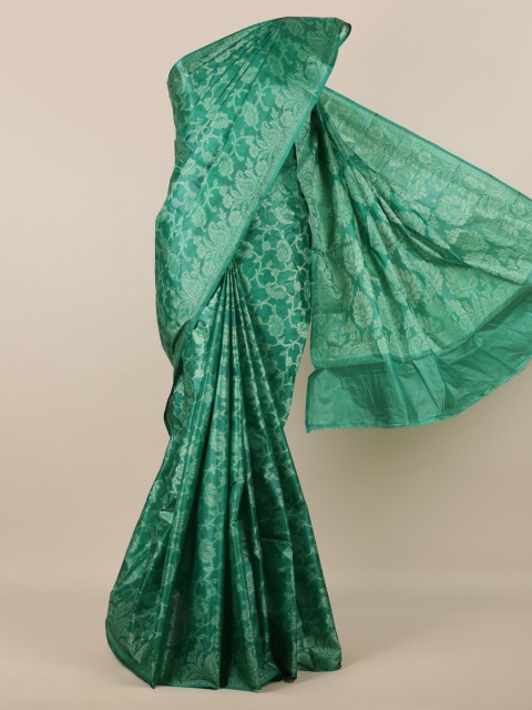 

Pothys Green Pure Silk Woven Design Tussar Saree