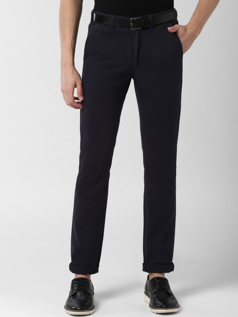 

Peter England Casuals Men Navy Blue Slim Fit Solid Regular Trousers