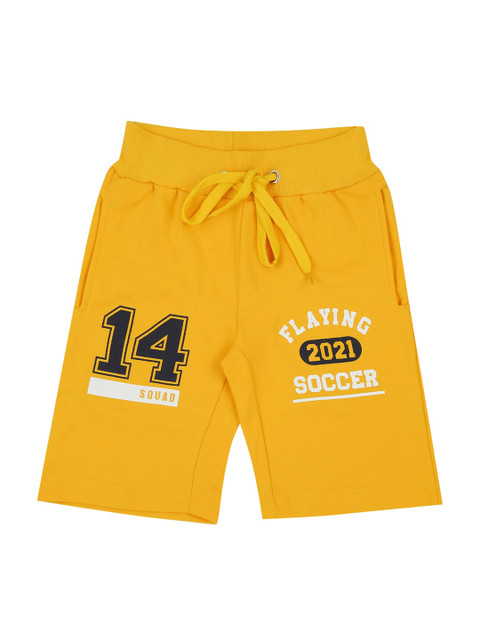 

RAINE AND JAINE Boys Yellow Printed Regular Fit Regular Shorts