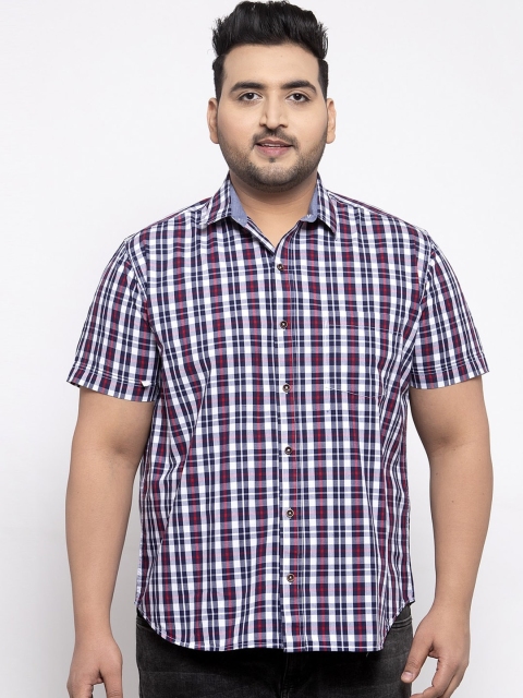 

plusS Men Plus Size Multicoloured Regular Fit Checked Casual Shirt, Multi