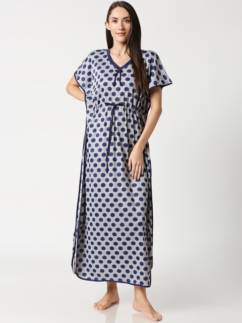 

AV2 Grey & Blue Printed Maternity Nightdress