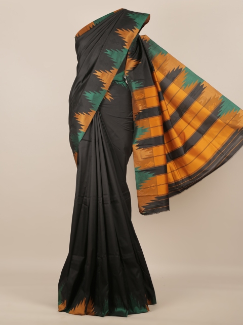 

Pothys Black Solid Art Silk Saree
