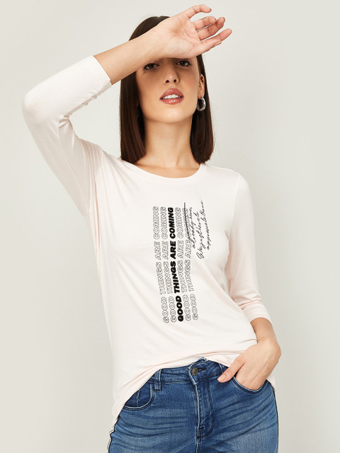 

Fame Forever by Lifestyle Pink Printed Regular Top