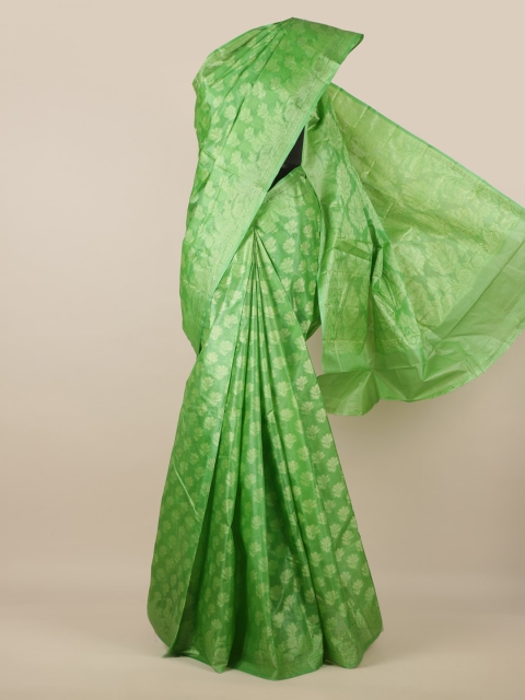 

Pothys Green Pure Silk Woven Design Tussar Saree