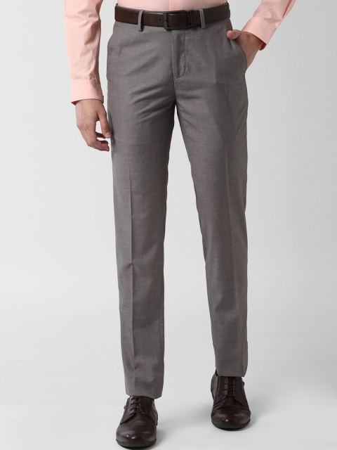 

Peter England Elite Men Grey Slim Fit Solid Formal Trousers