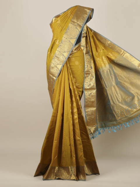 

Pothys Mustard Woven Design Pure Silk Saree