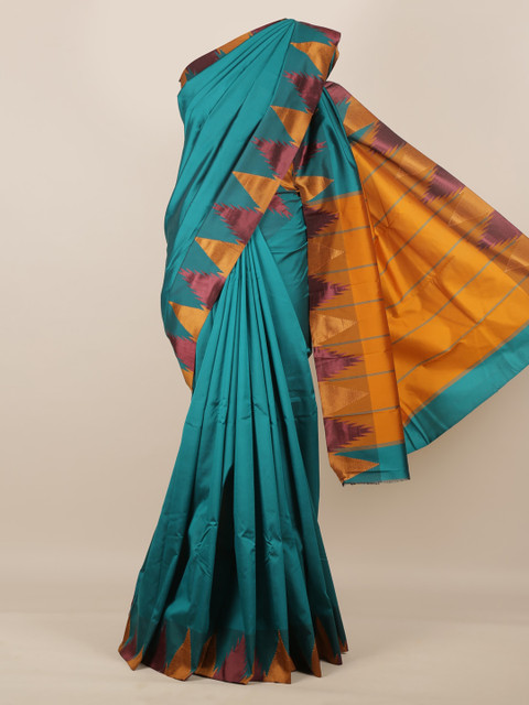 

Pothys Green Solid Art Silk Saree