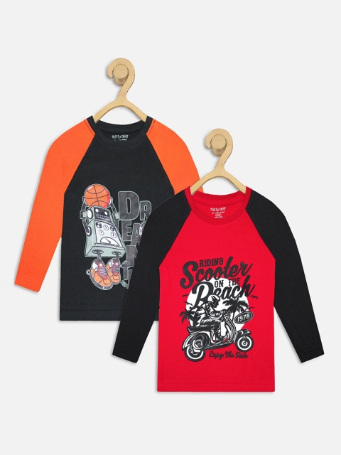 

Miss & Chief Boys Red Printed Pack of 2 Round Neck T-shirt