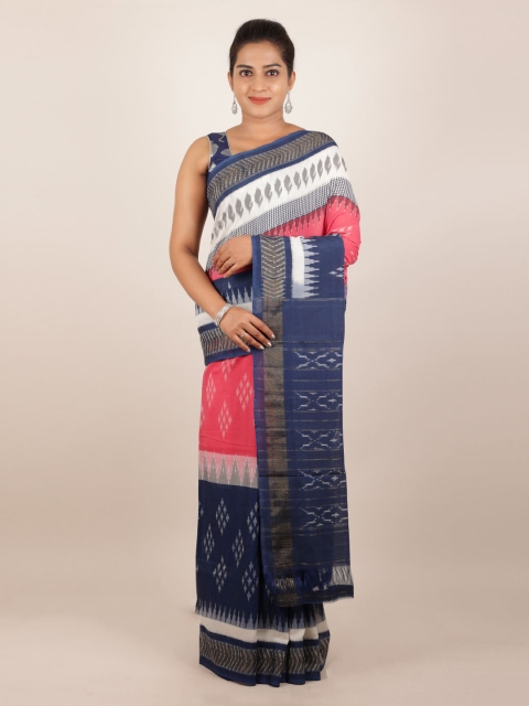 

Pothys Multicoloured & Blue Pure Cotton Printed Sambalpuri Saree, Multi