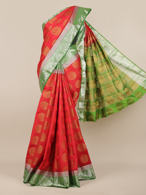 

Pothys Red Woven Design Jute Silk Saree