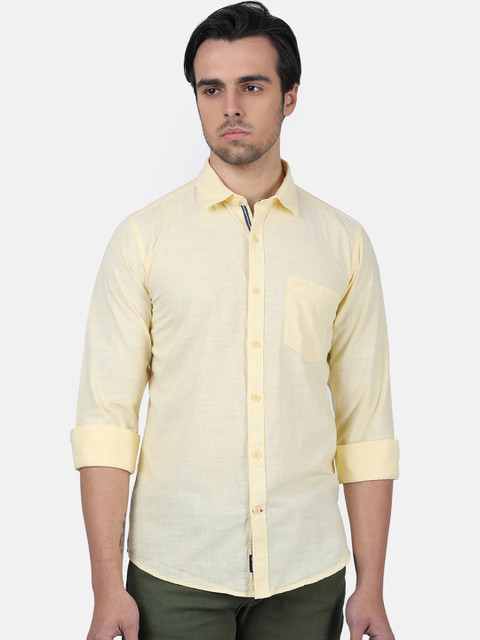 

Monte Carlo Men Yellow Regular Fit Solid Casual Shirt
