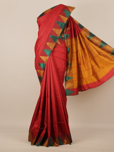 

Pothys Red Solid Art Silk Saree