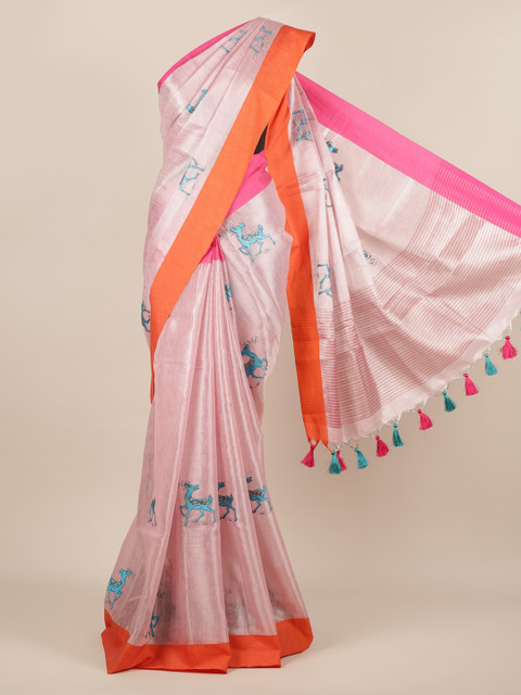 

Pothys Pink Woven Design Silk Cotton Saree