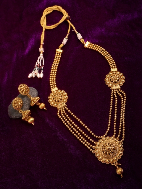 

Adwitiya Collection Gold-Toned Copper Gold-Plated Antique Necklace