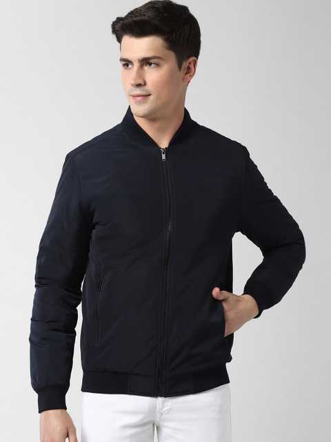 

Peter England Casuals Men Navy Blue Solid Windcheater Bomber Jacket