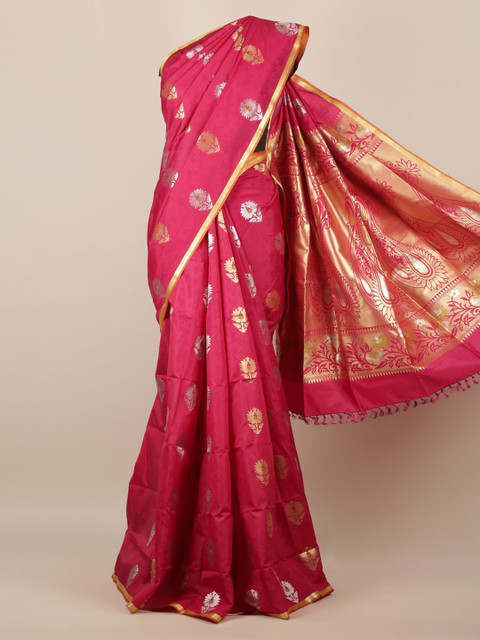 

Pothys Magenta Woven Design Art Silk Saree