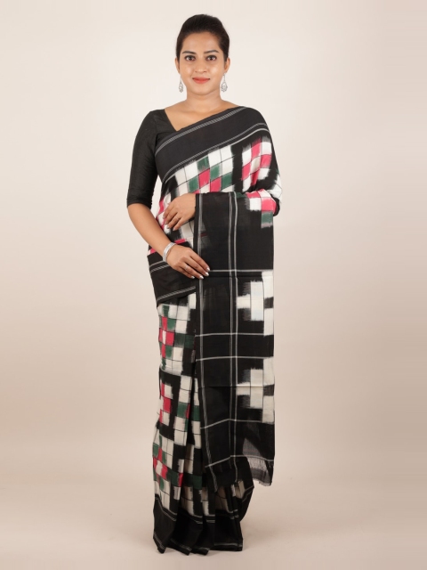 

Pothys Multicoloured Pure Cotton Checked Sambalpuri Saree, Multi