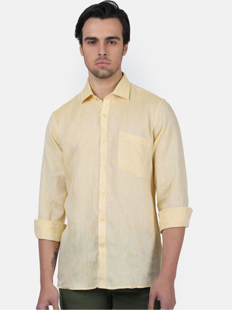 Monte Carlo Men Yellow Regular Fit Checked Casual Shirt