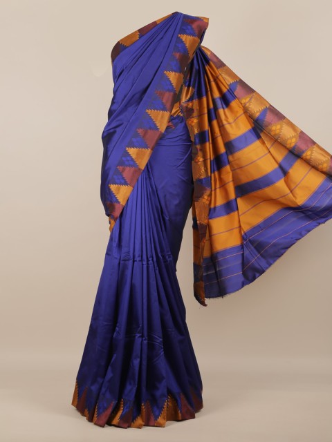 

Pothys Blue Solid Art Silk Saree