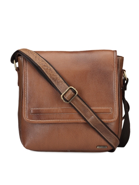 

Teakwood Leathers Unisex Tan Solid Messenger Bag