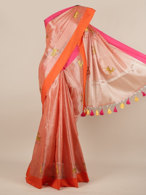 

Pothys Pink Woven Design Silk Cotton Saree