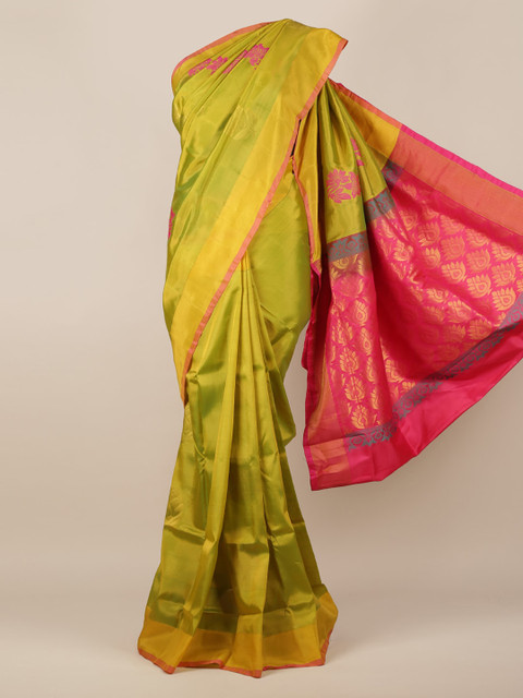

Pothys Green Solid Art Silk Saree